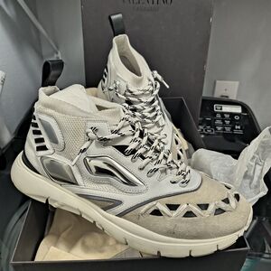 Valentino Garavani White and Gray Sneakers